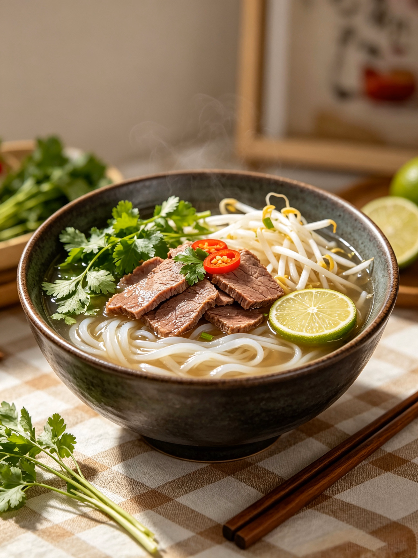 一碗牛肉河粉,重新想象的原始照片