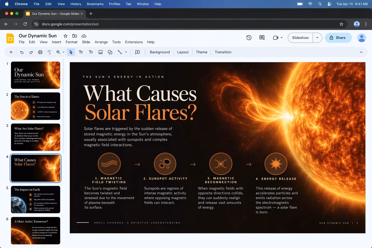 Modern presentation slide design with a structured visual layout