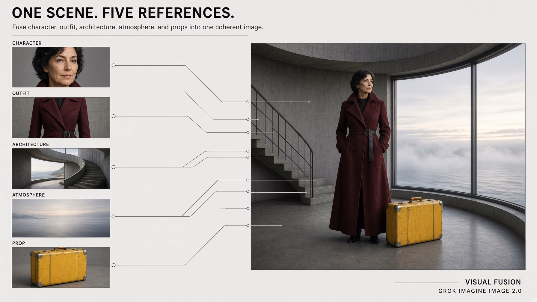 Placeholder storyboard visual for combining character, setting, and style references