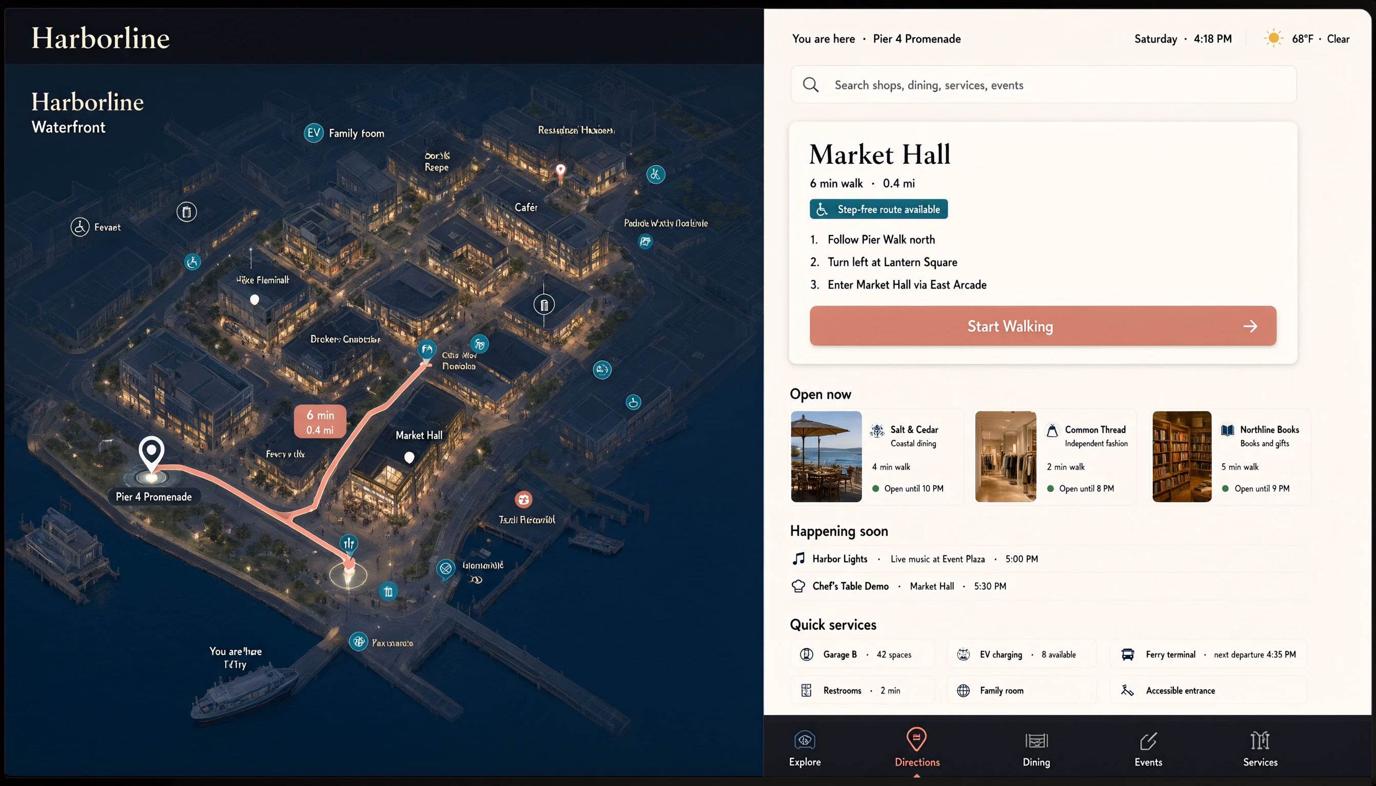 Qwen Image 3.0 generated multilingual visitor guide with map, schedule, cards, and interface controls