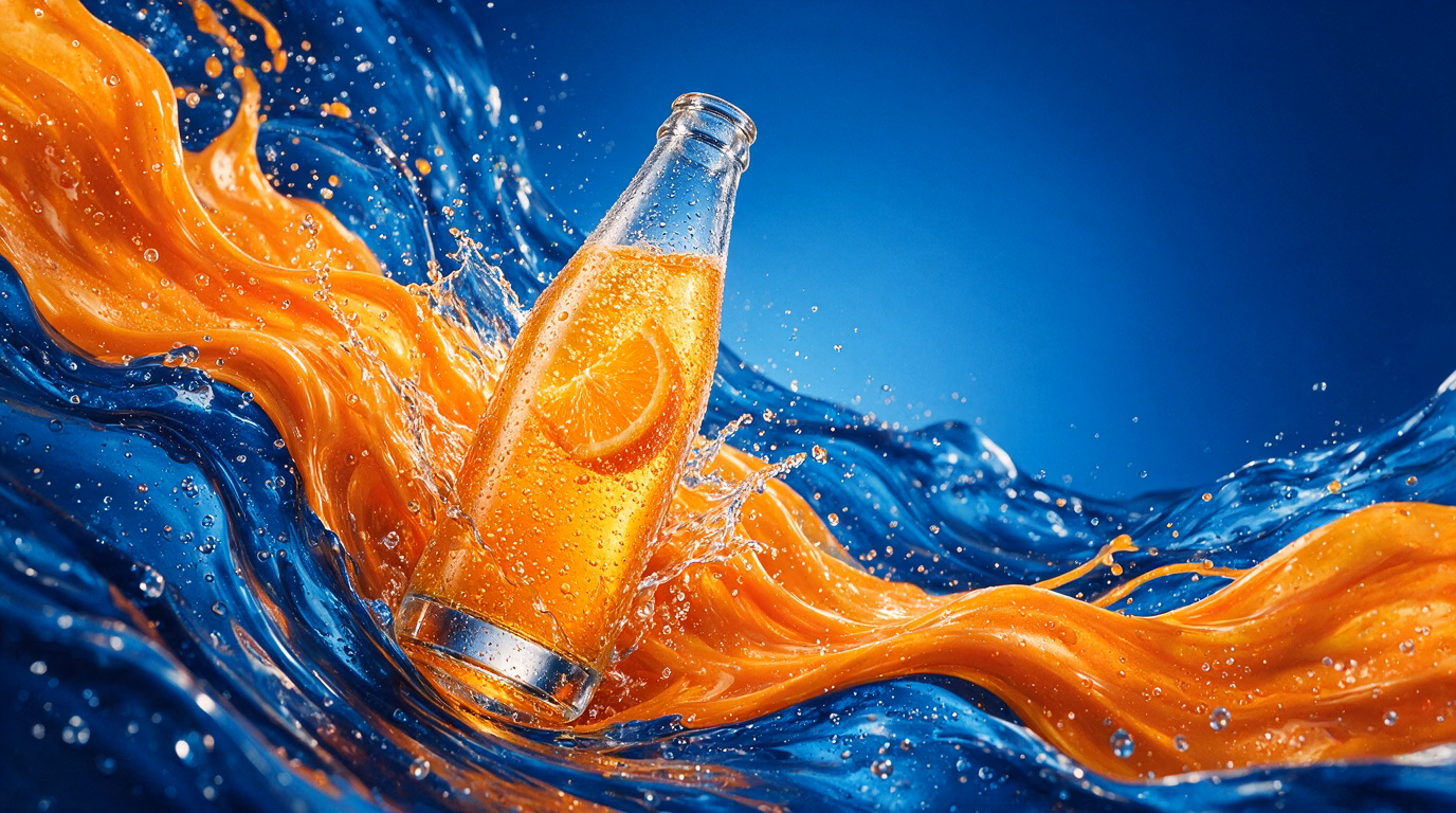 Orange soda brand campaign visual